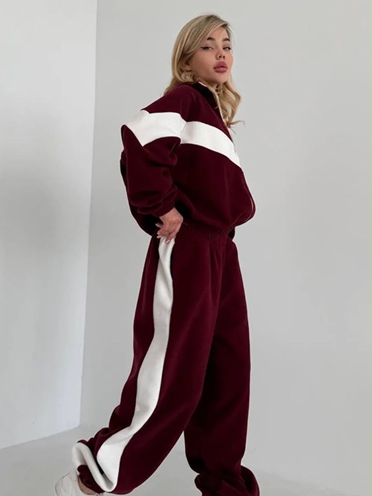 Luxe Stripped Oversized Tracksuit
